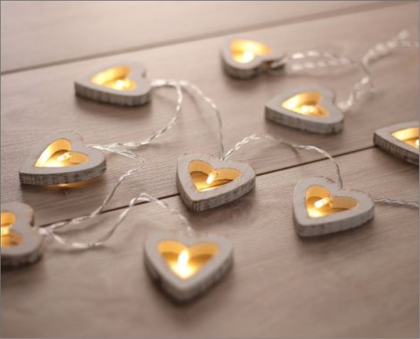 Lampki LED w kształcie serca